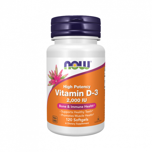 NOW Vitamin D-3 2000 IU, 120 капсул