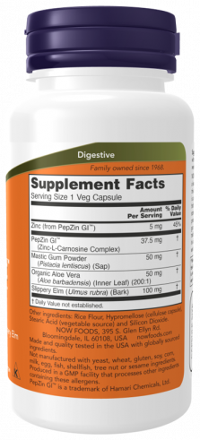 NOW Gastro Comfort with PepZin GL, ГастроКомфорт, 60 капсул