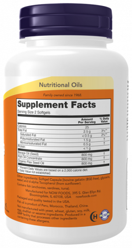 NOW Super Omega-3-6-9 1200 mg, 90 капсул