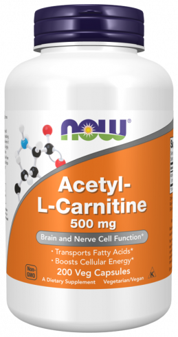 NOW Acetyl L-Carnitine 500 mg, 200 капсул