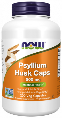 NOW Psyllium Husk, Подорожник + Пектин, 200 капсул
