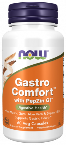 NOW Gastro Comfort with PepZin GL, ГастроКомфорт, 60 капсул