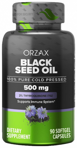 Orzax Black Seed Oil, Масло Черного Тмина 500 мг, 90 капсул