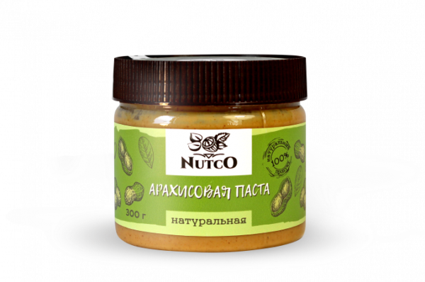 NUTCO Арахисовая паста натуральная, 300 г