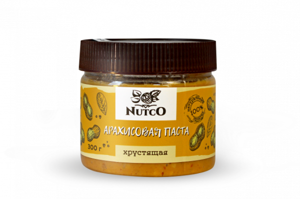 NUTCO Арахисовая паста хрустящая, 300 г
