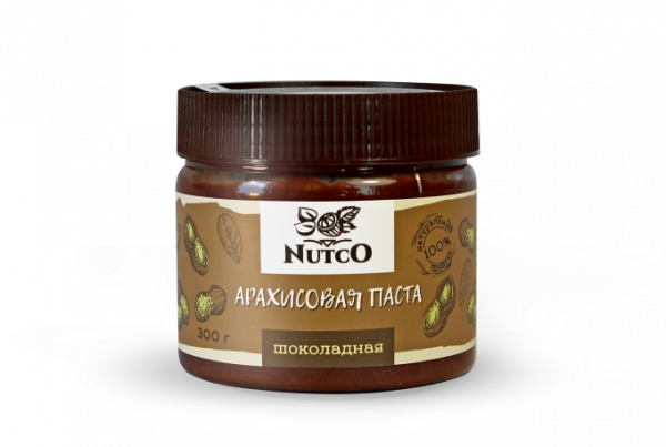 NUTCO Арахисовая паста шоколадная, 300 г